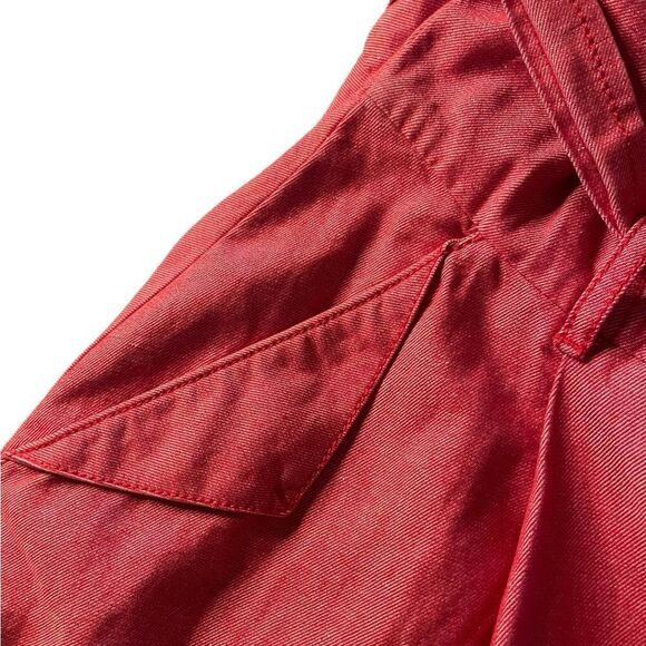 ANTHROPOLOGIE Elle Cotton Trench Coat Red Chambray Handkerchief Hem NWT - Picture 6 of 12